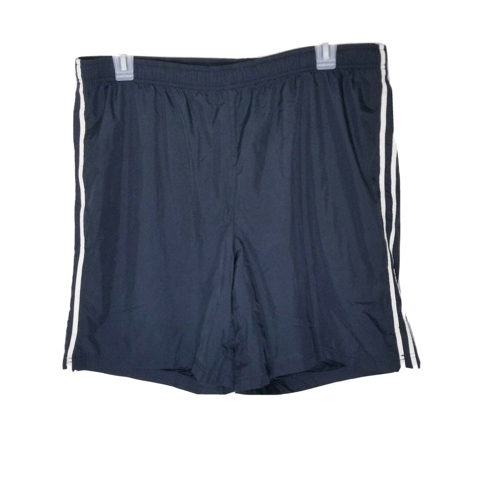 Lands Black Swim Trunks Men Size Large 36-38 White Side Stripes